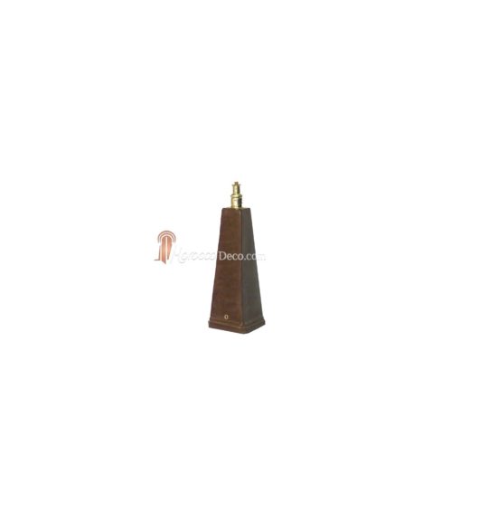 Pied de lampe en Tadelakt pyramide couleur chocolat